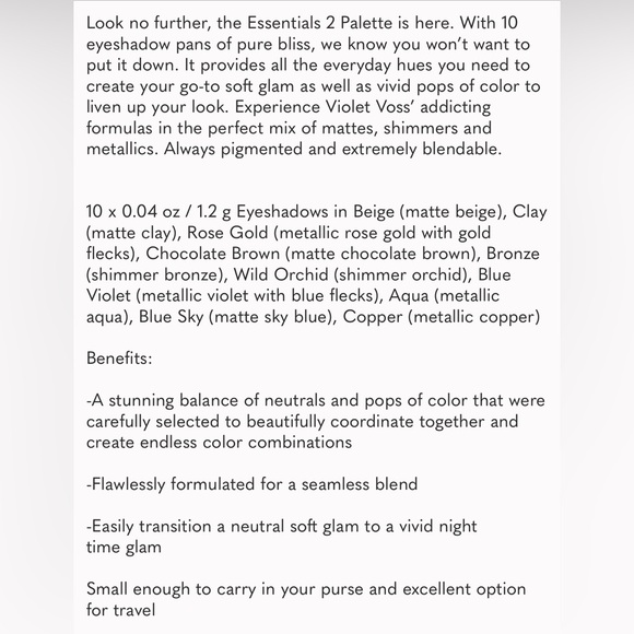 New in box Violet Voss Essentials 2 - Picture 2 of 4